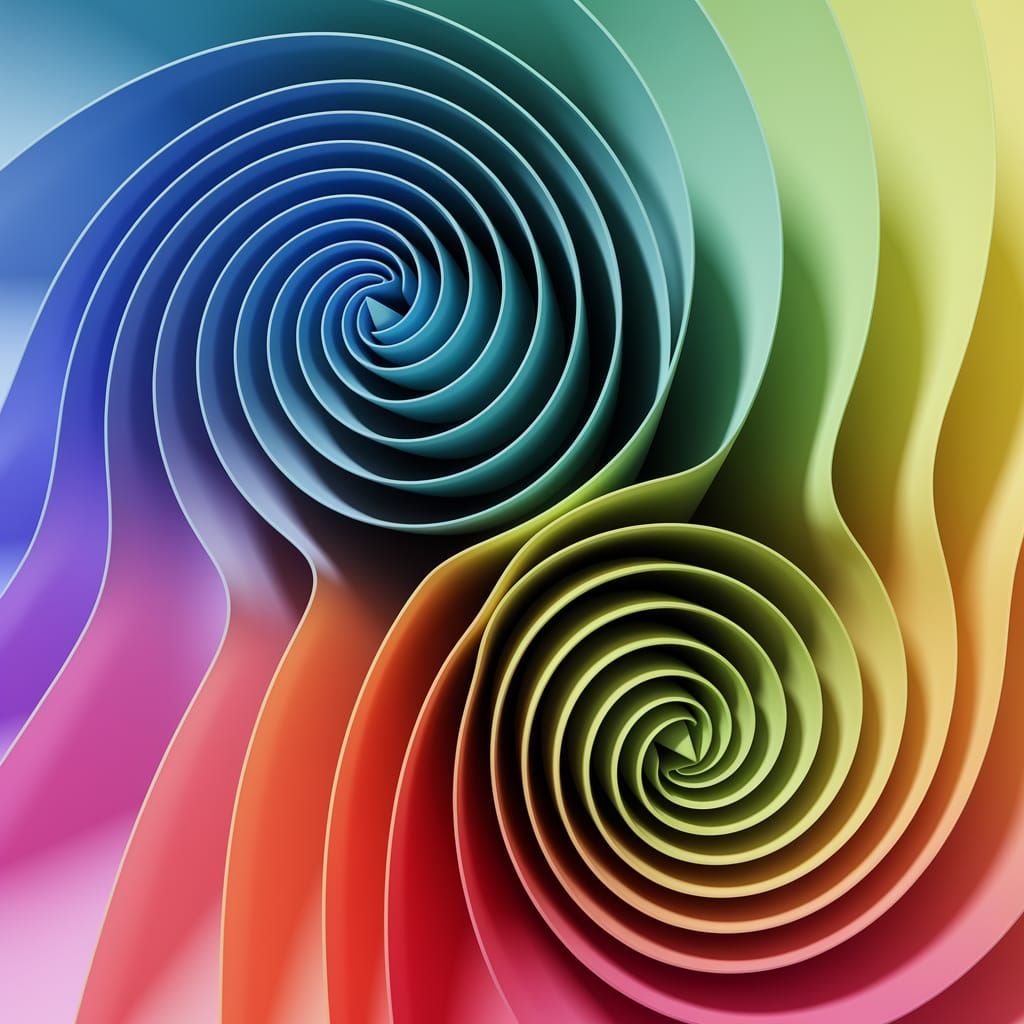 Vibrant Spirals Overlapping in Harmony