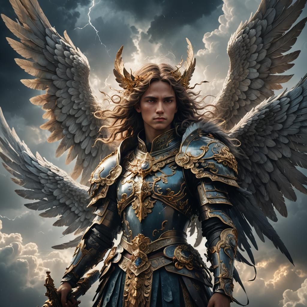 Four-Headed Angel in Baroque Fantasy Style