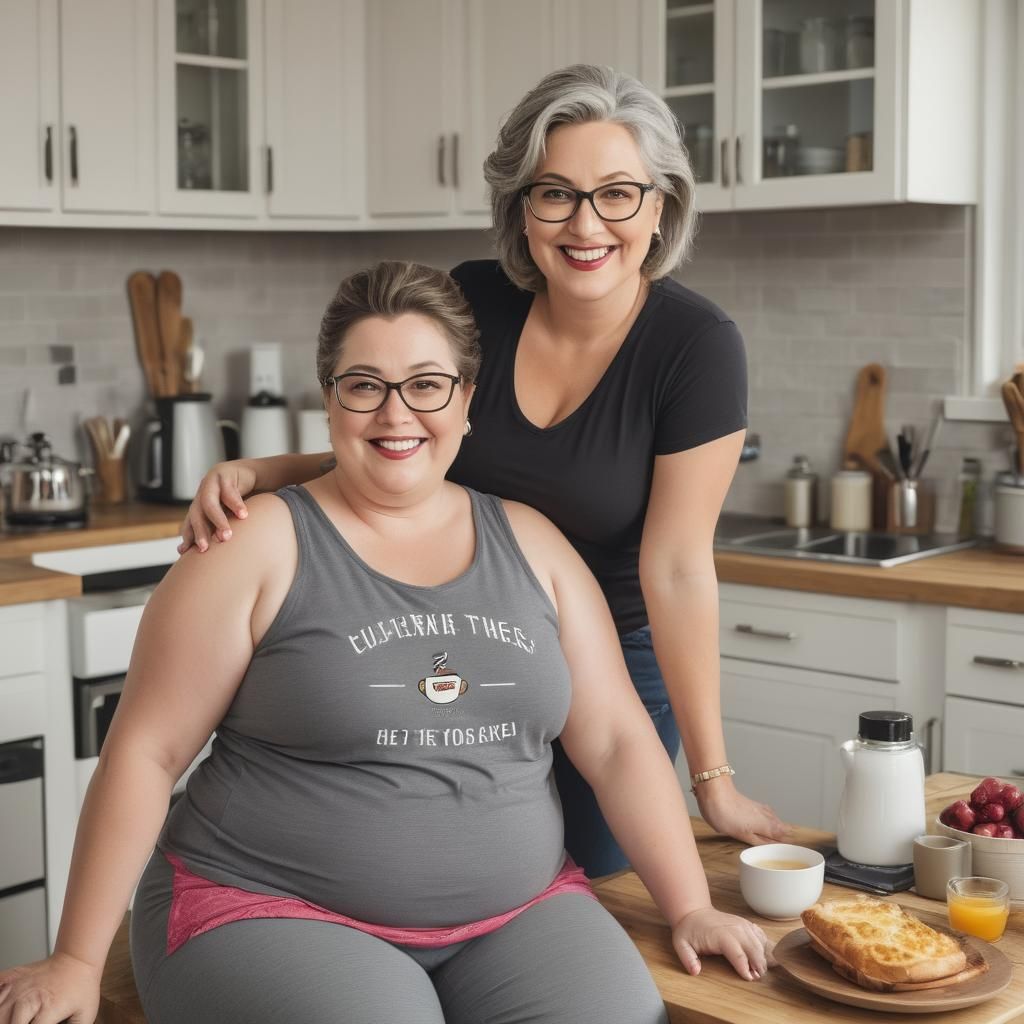 Breakfast Scene with Older Man and Younger Woman