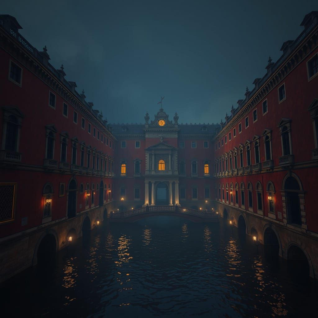 Majestic Renaissance Palace in Dark Fantasy Style