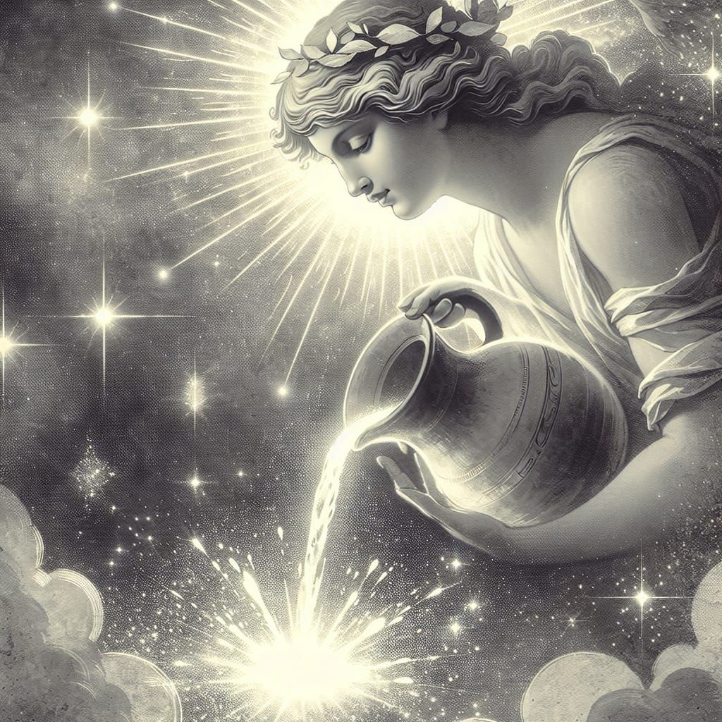 Goddess in Luminous Cosmic Glow