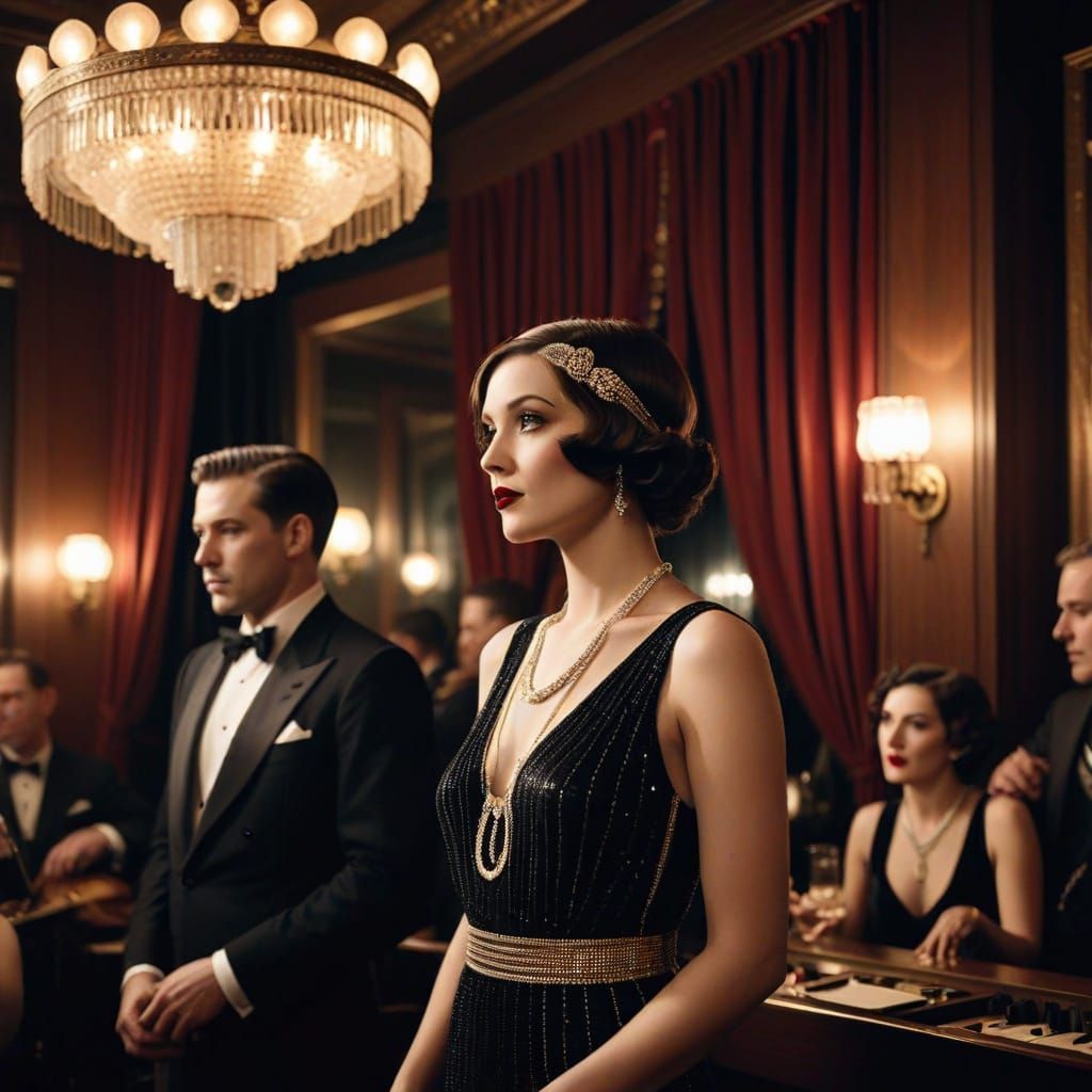 1920s Speakeasy with velvet curtains