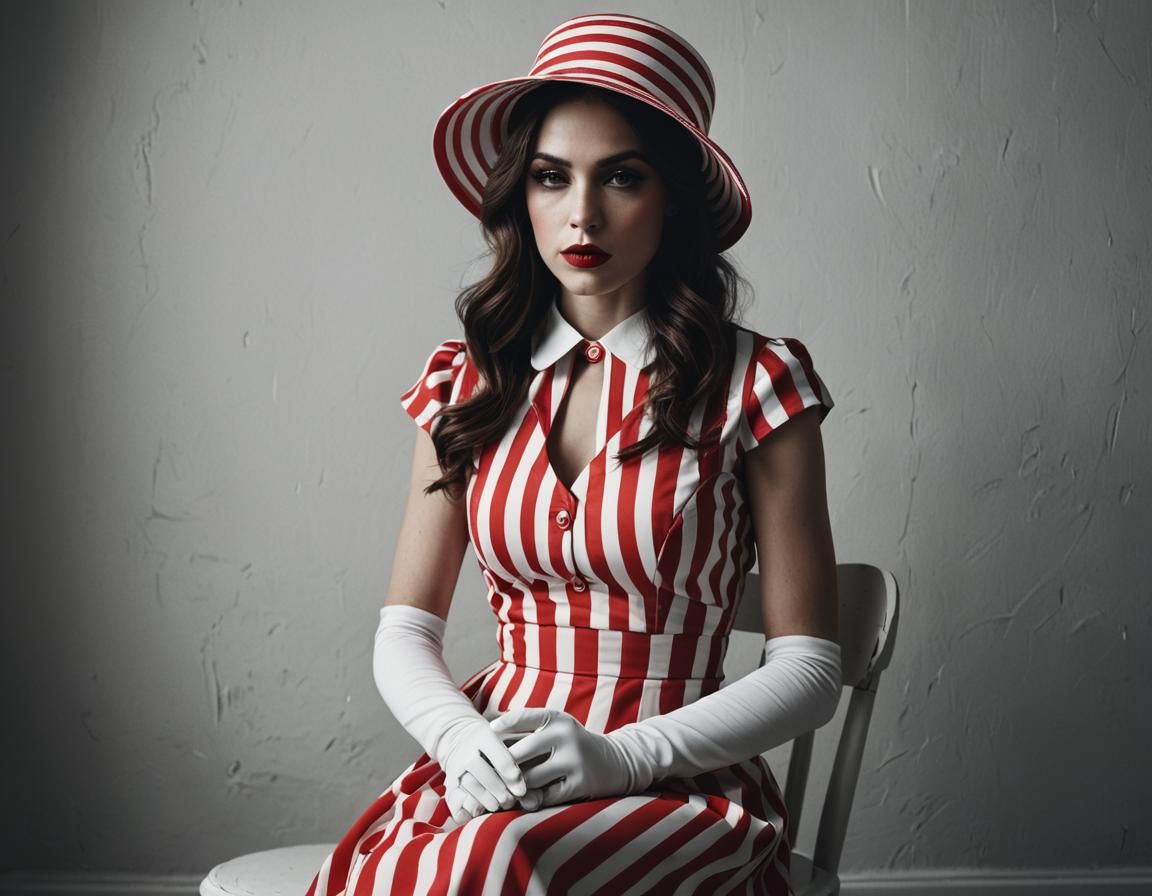 Peppermint Fashion Portrait in High Contrast Style