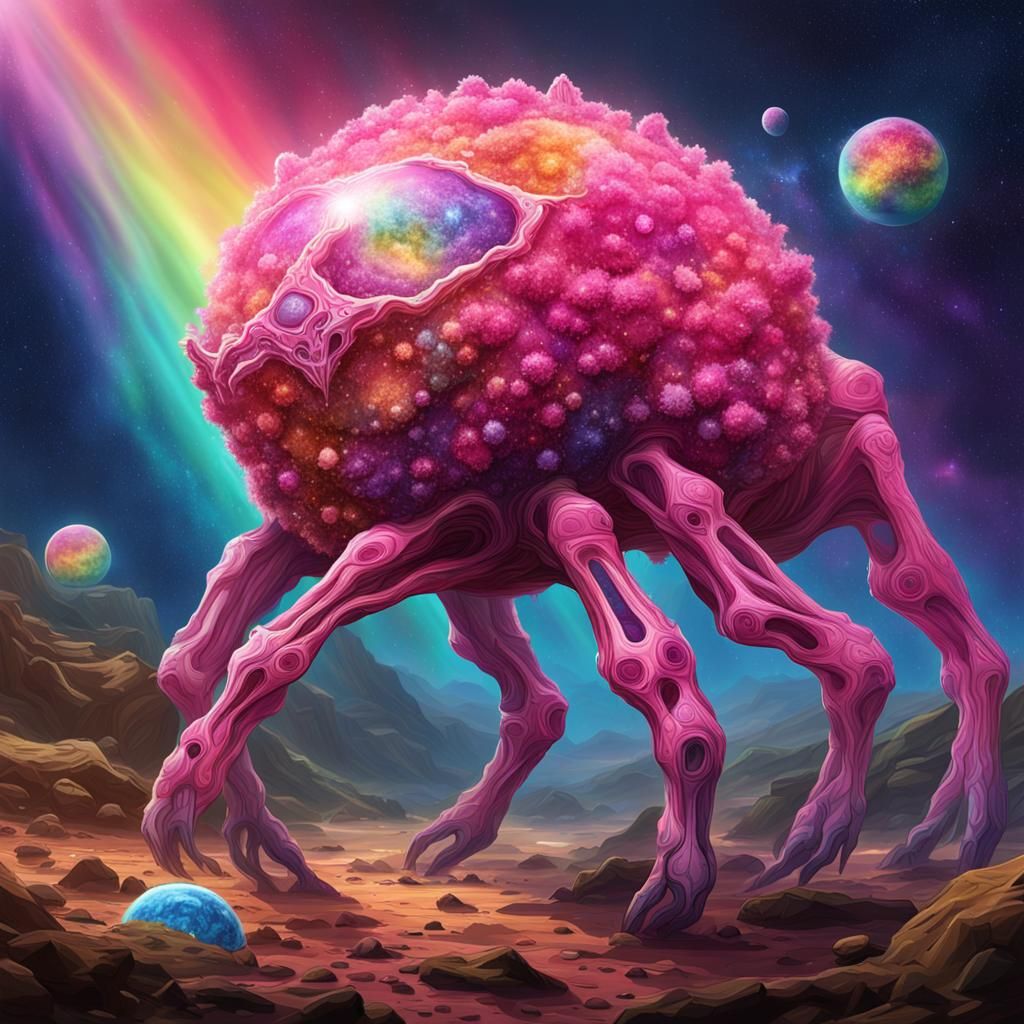 Exoplanet Lifeforms: Rainbow-Geodes Alien Specimens