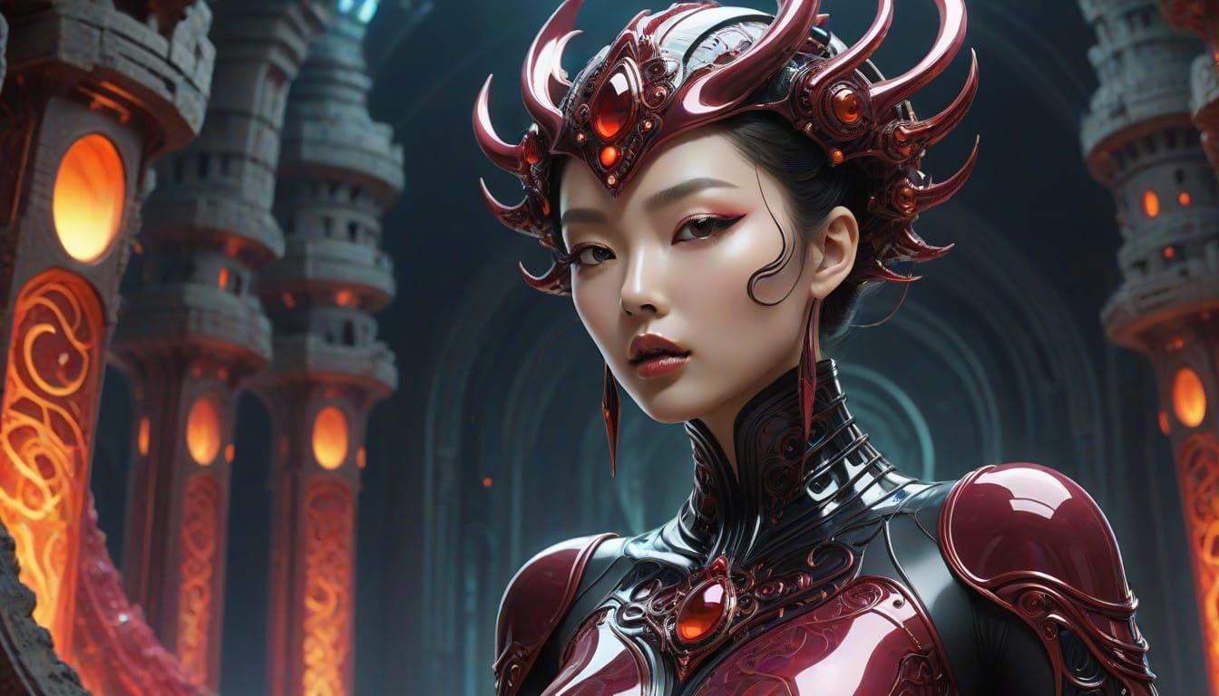 Alien Visitor (16:9 Abstract Curves version)