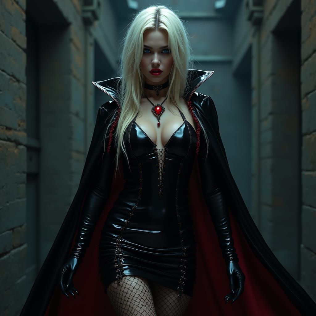 Vampiress in Dark Gothic Surrealism Style