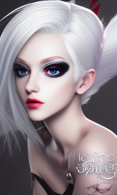 Diamond Punk Princess with White Hair