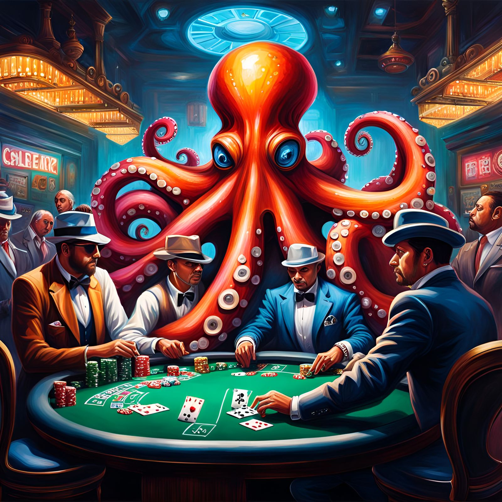 Octopus Dealer in Graffiti Art Style Casino
