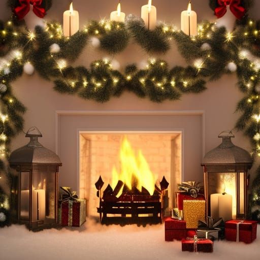 Luxury Christmas Scene with Silver and Candlelight