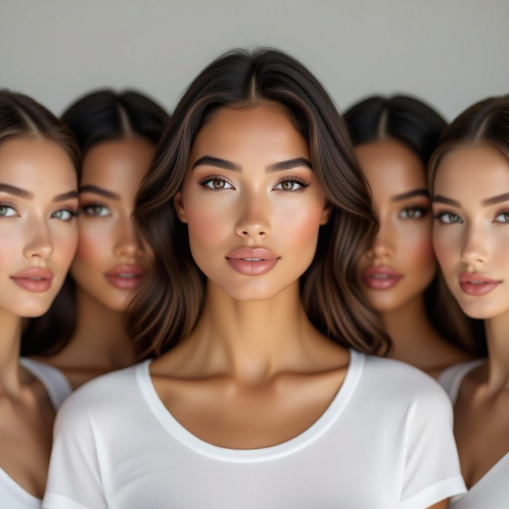 Natural Beauty Amidst Artifice: A Hyperrealistic Portrait