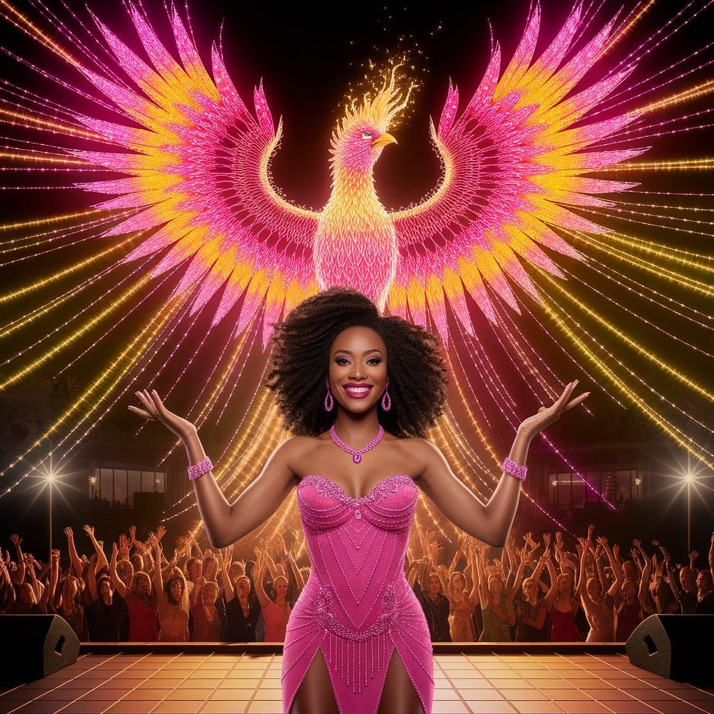 Enchantress Summons Fiery Phoenix on Stage