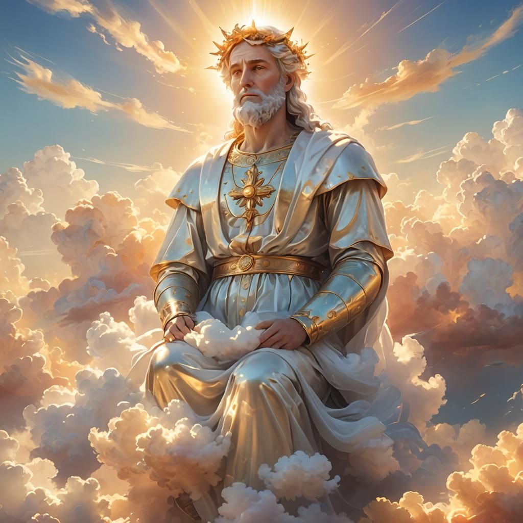 Ethereal God in Heavenly Sunshine: Digital Art