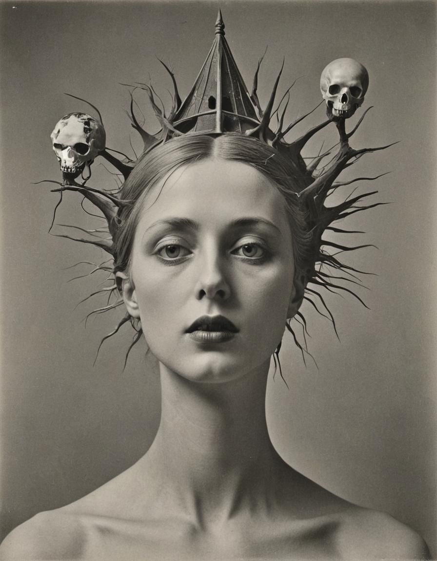 Surreal Portrait as Pointillist Renaissance Art