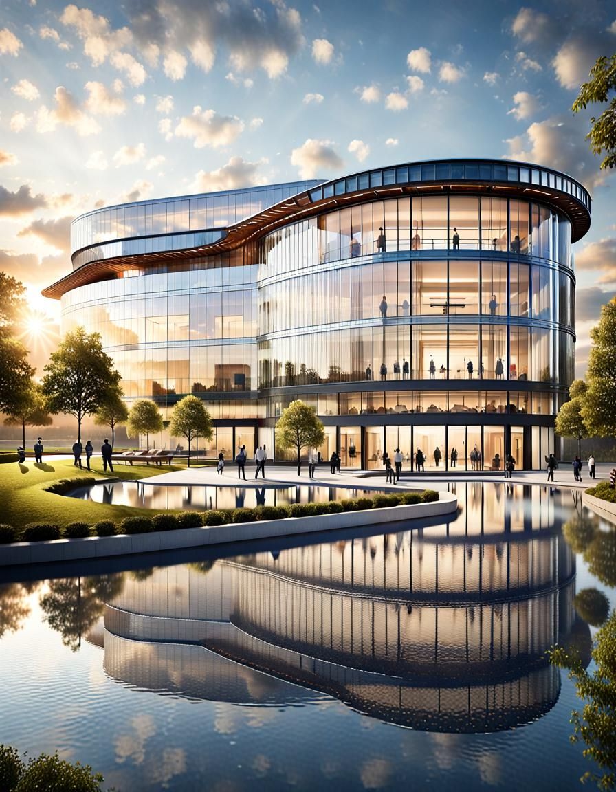 Futuristic AI Headquarters: A Hub of Innovation