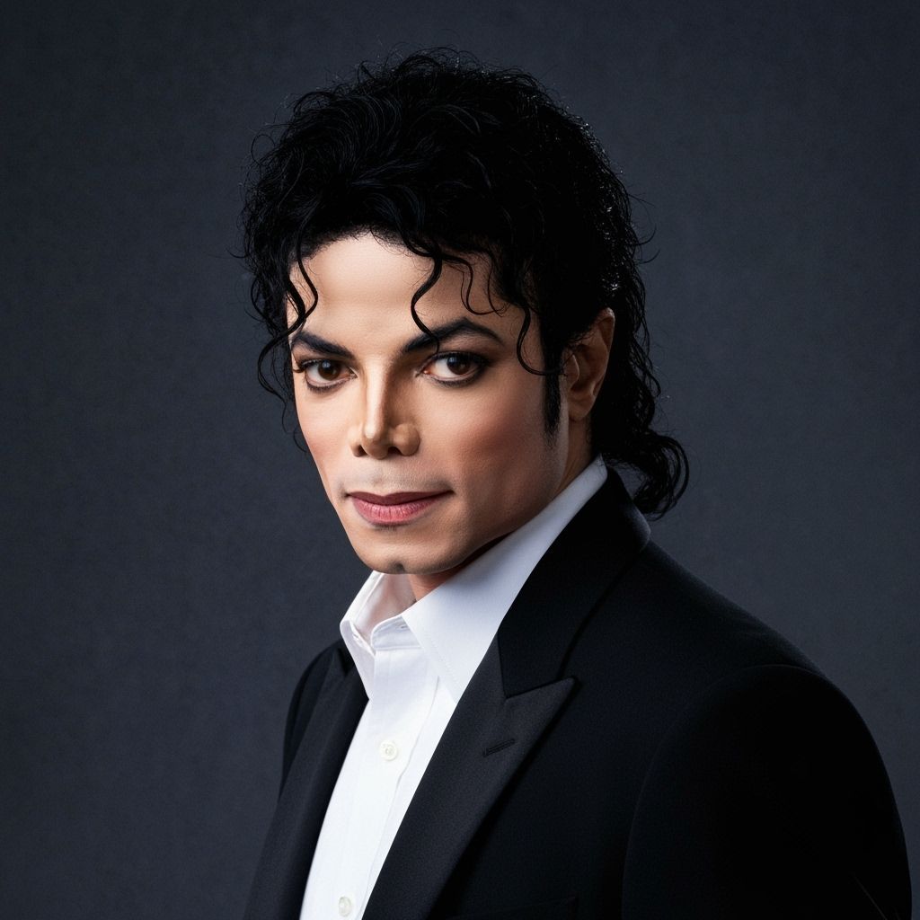 Michael Jackson Portrait in Classic Black Tuxedo