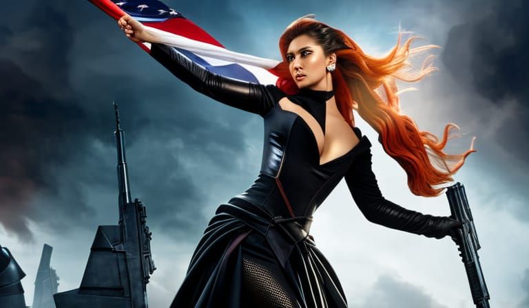 Futuristic Woman Leads Revolution in Photorealistic 8K