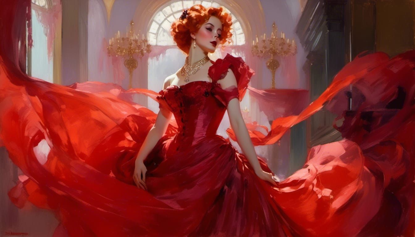 Victorian Vampire Mina Harker in Edward Cucuel Style