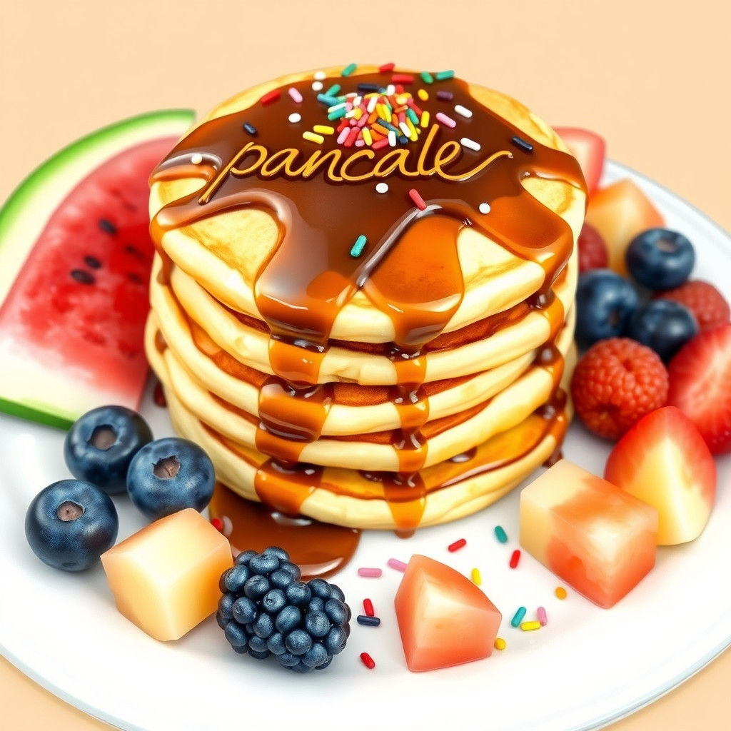 Pancakes with Nutella and Fresh Fruit