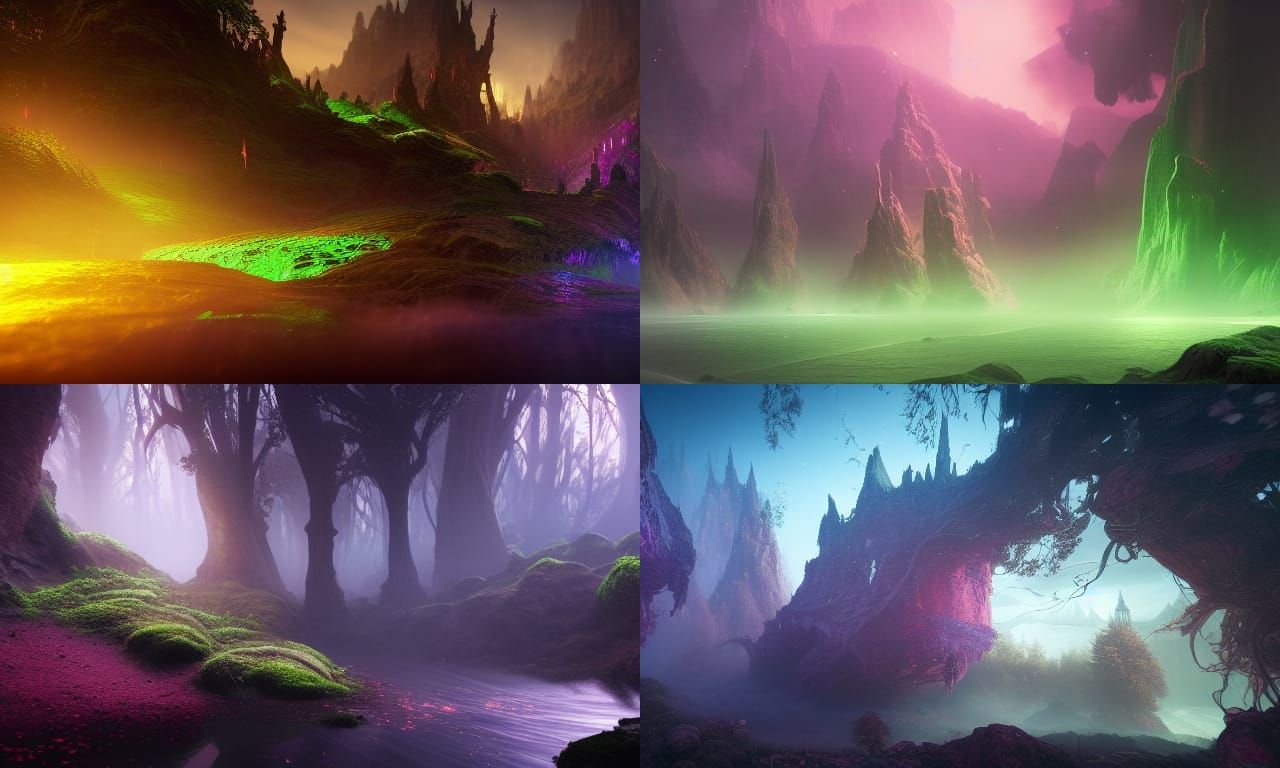 Fantastical Concept Art with Volumetric Lighting in 8K