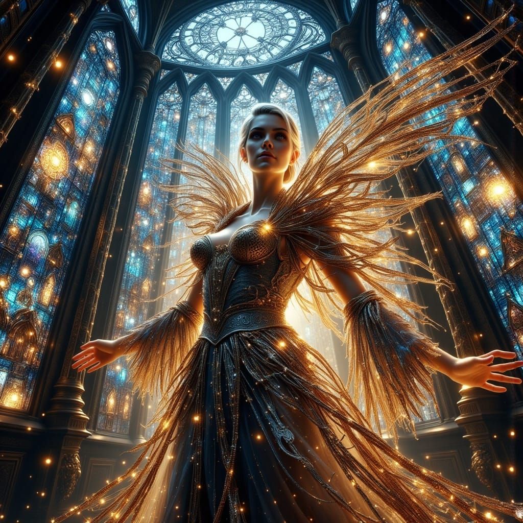 Glimmering Deceiver in Stained Glass Clock Tower