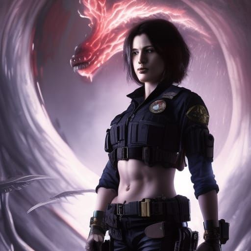 Woman with Ghostly Flames: Dark Fantasy Concept Art