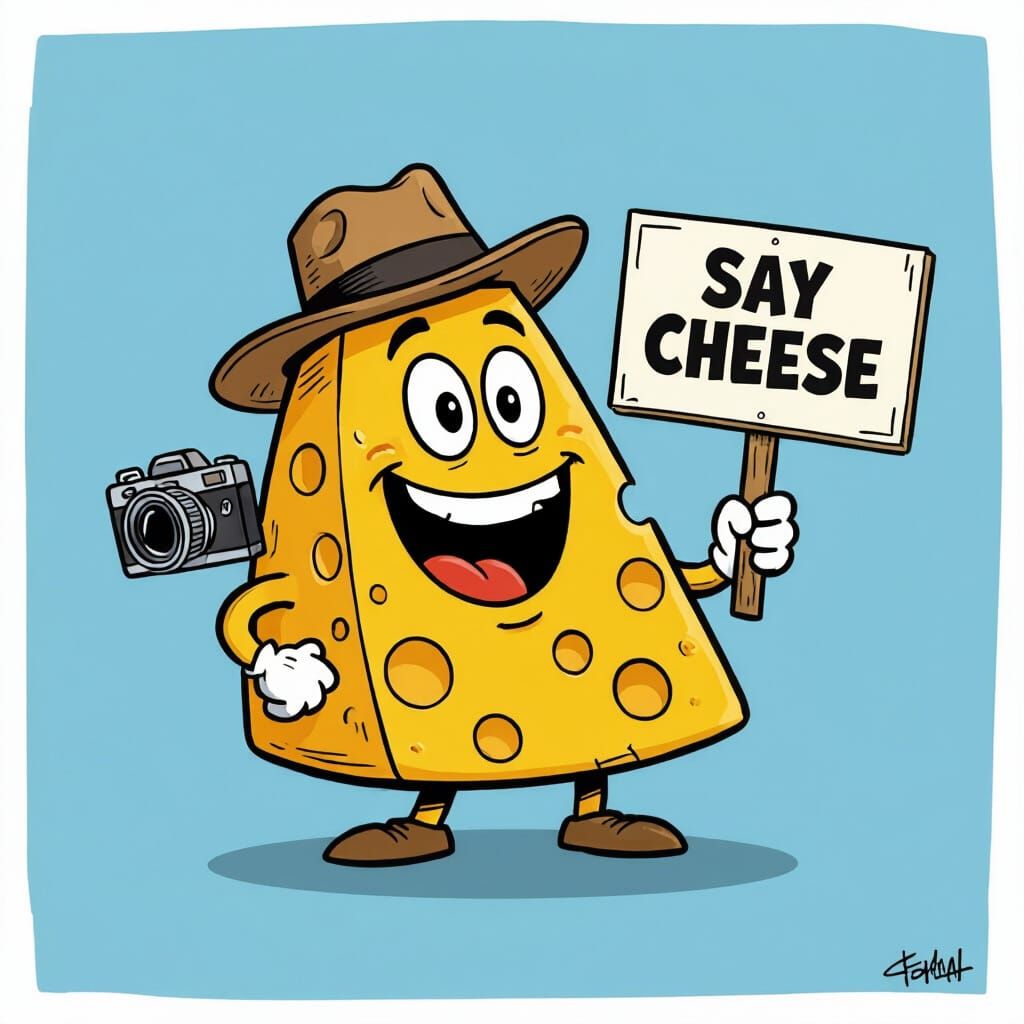 Cartoon Cheese Photographer Says Cheese