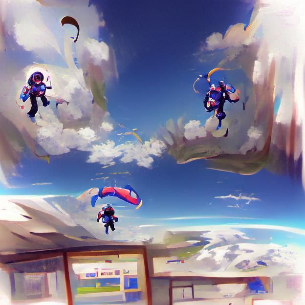 Skydiving Image Generated by AI