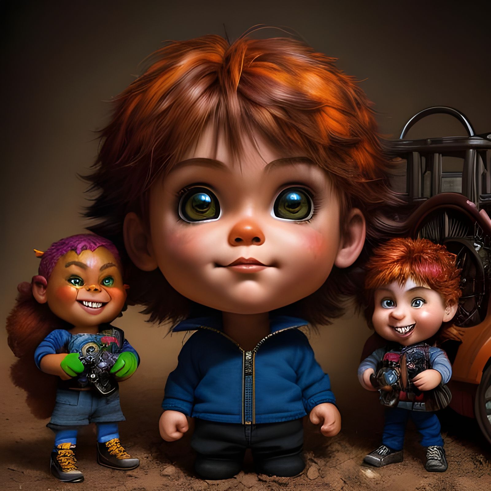 Hyperrealistic Bobblehead Doll in Retro Comix Style