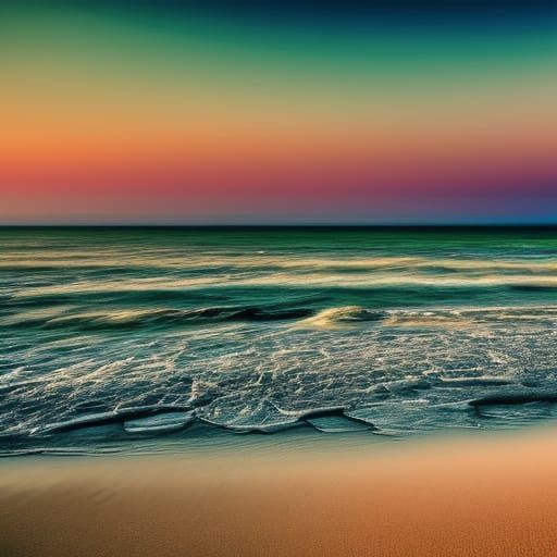 Hyperrealistic Beach Landscape in Airbrush Art Style