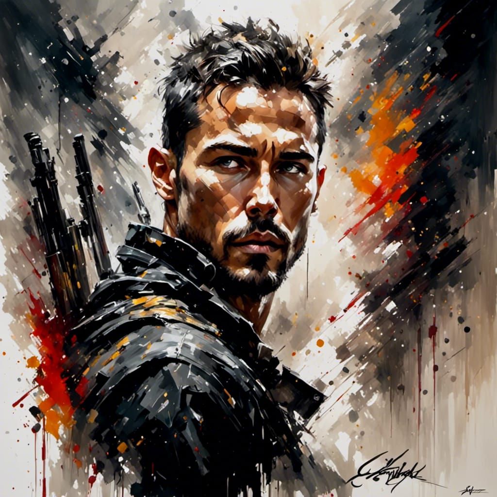 Abstract Portrait with Lyrical Abstraction Elements