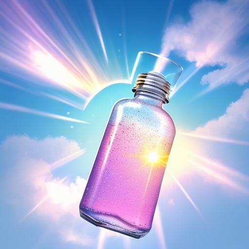 Ethereal Silver Bubbles in Pink Bottle