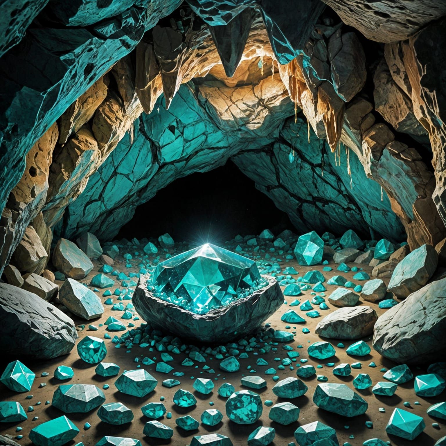 Turquoise Gems Hidden in a Cave