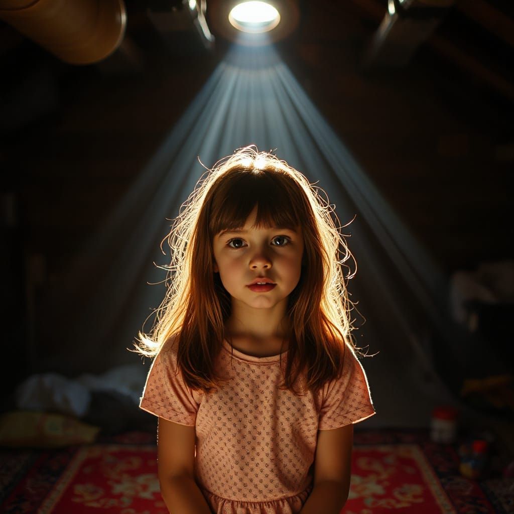 Basement Girl in Crepuscular Light