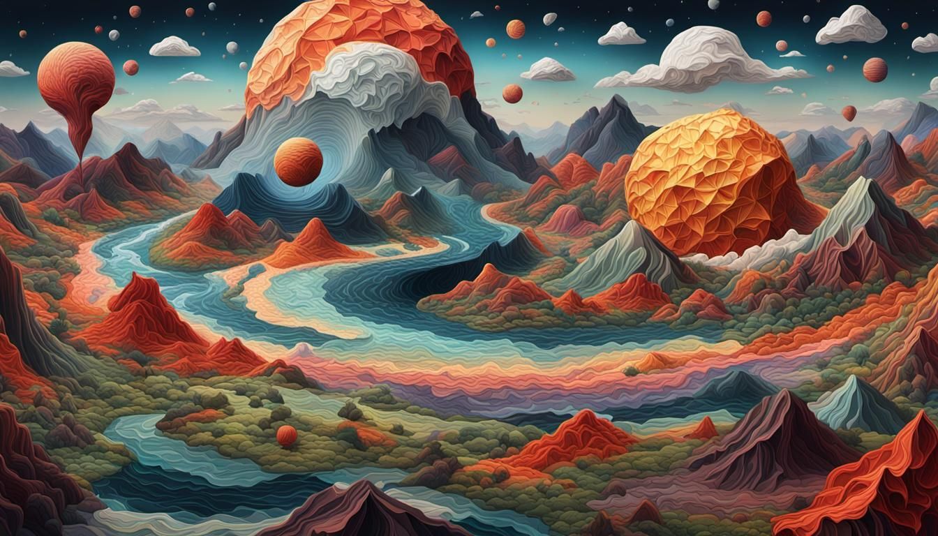 Cosmic Genesis Unfolds in Timeless Surrealism