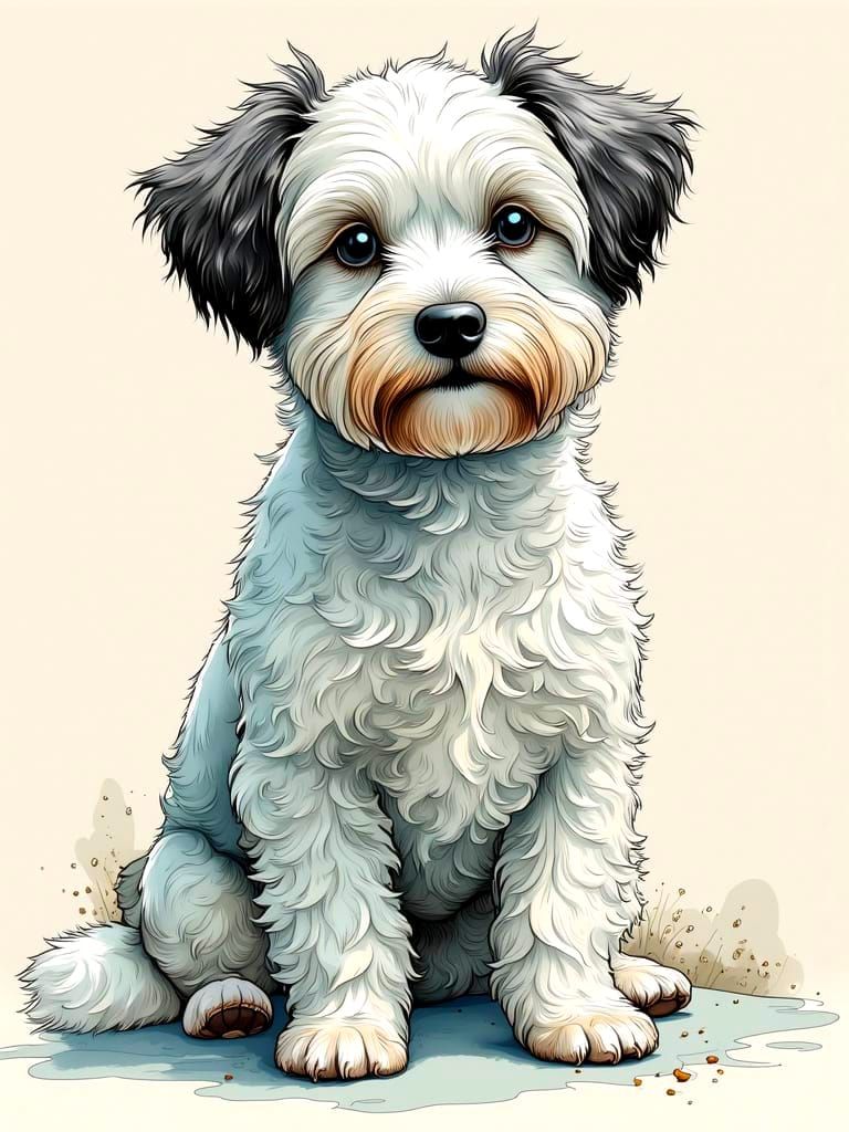 Whimsical Cartoon Dog in 1950s Comic Style