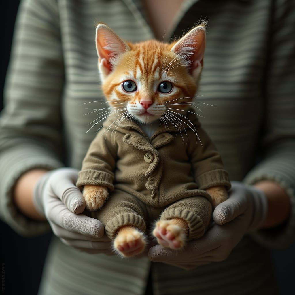 Steampunk Feline Abduction in Vintage Setting