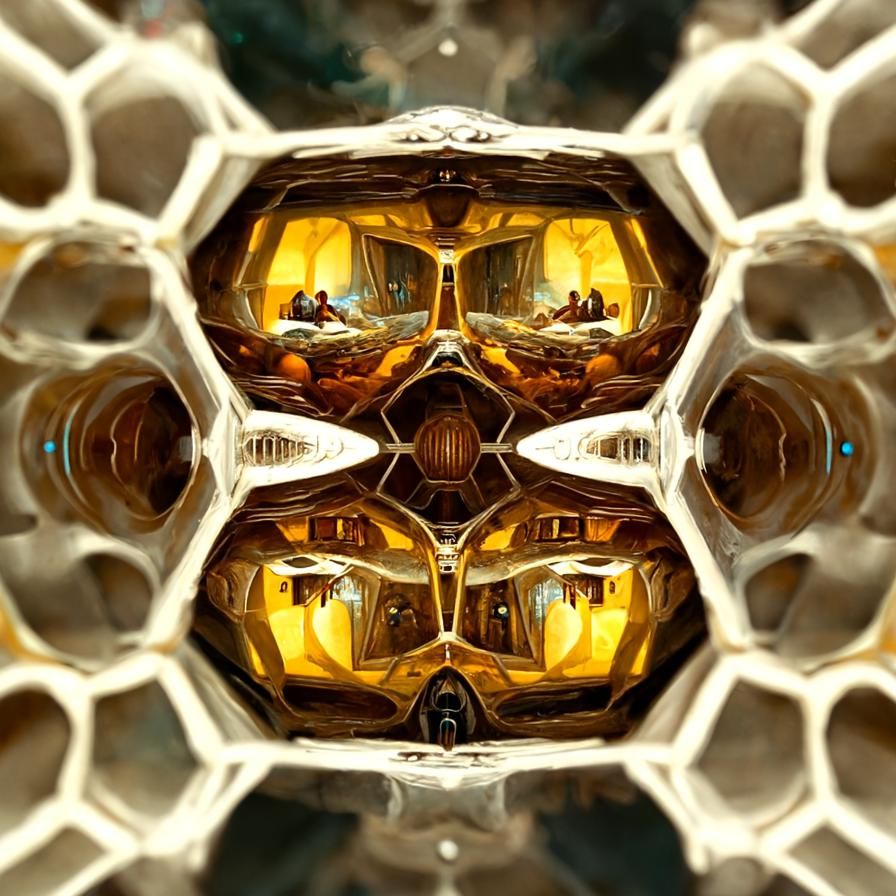 Honeycomb Interior in Photorealistic Style