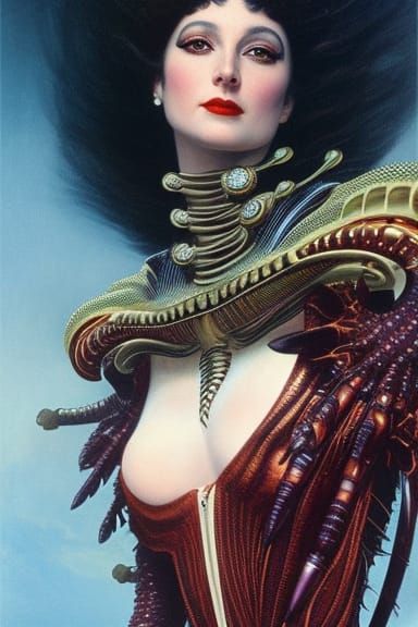Alien Woman Portrait in Science Fantasy Style