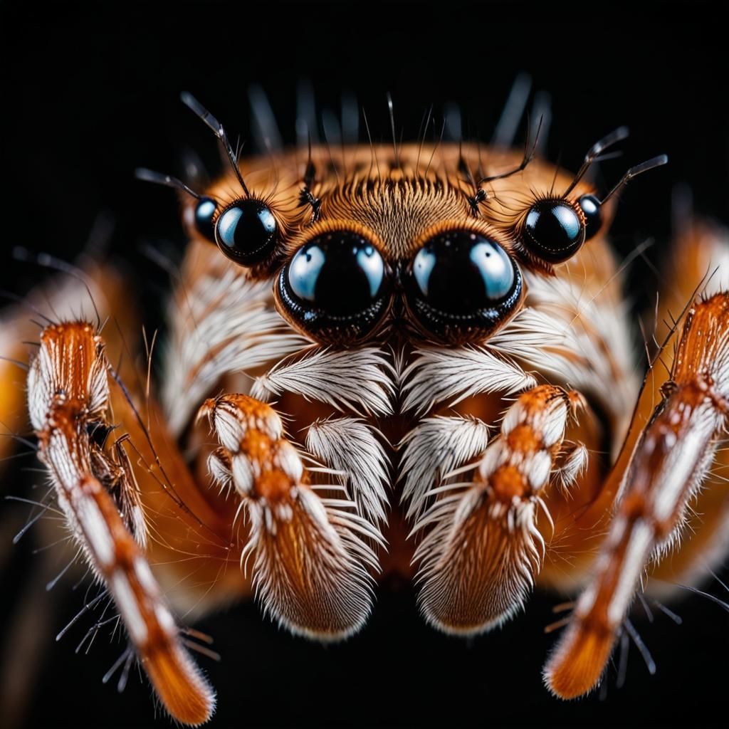 Spider Face Close-Up: Macro Photography in 8K