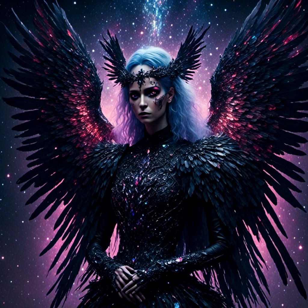 Dark Angel in Mystical Realm: Fantasy Artwork