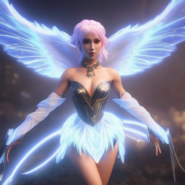 Electric Fairycore in Anime Key Visual Style