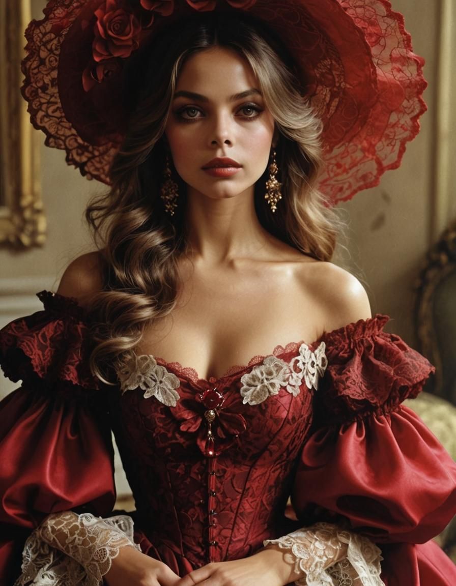 Stunning Woman in Gothic Victorian Dress