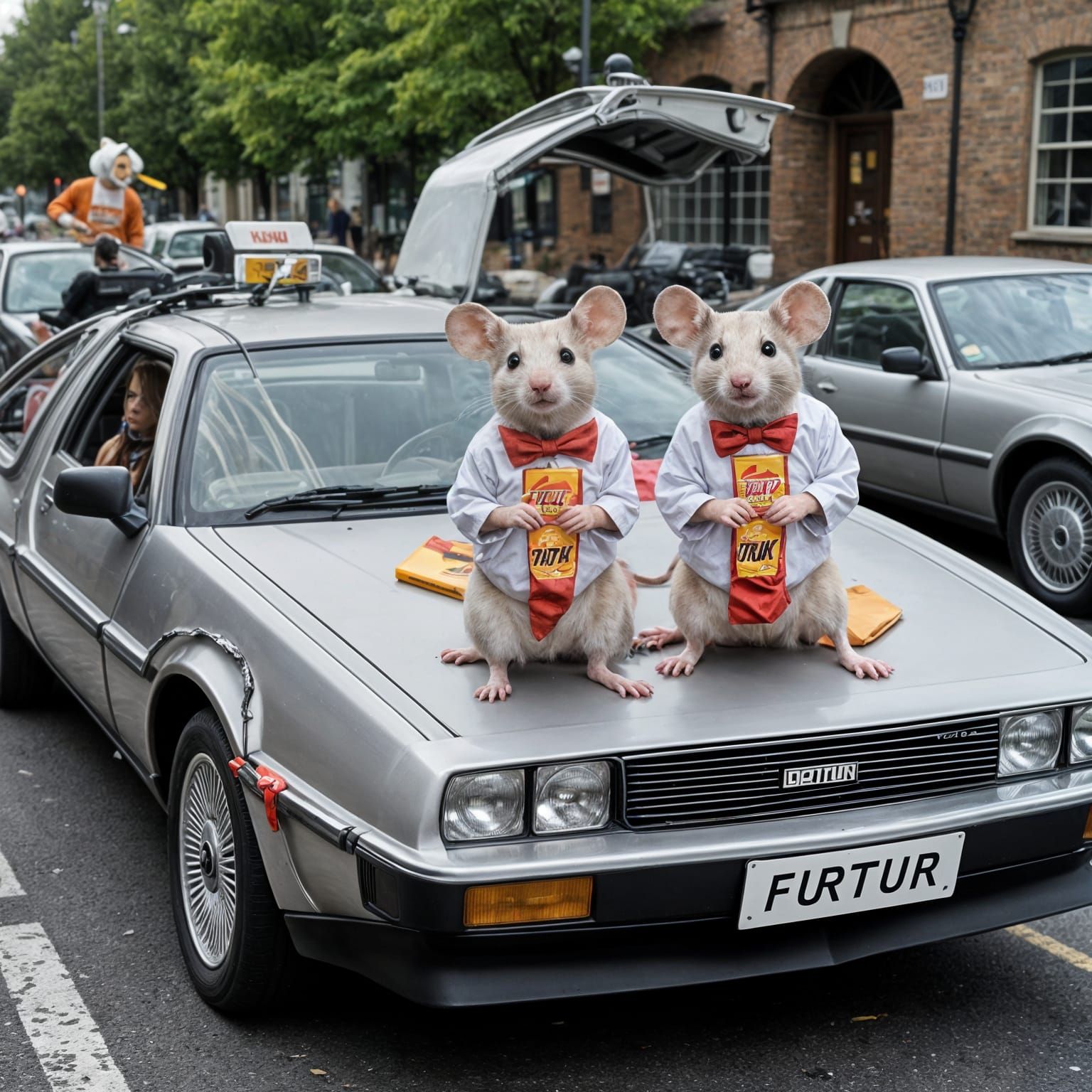 Mice in Futuristic Car Costumes