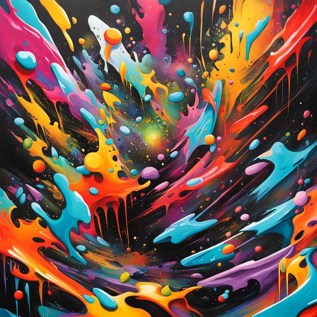 Colorful Abstract Graffiti Art in Splash Style