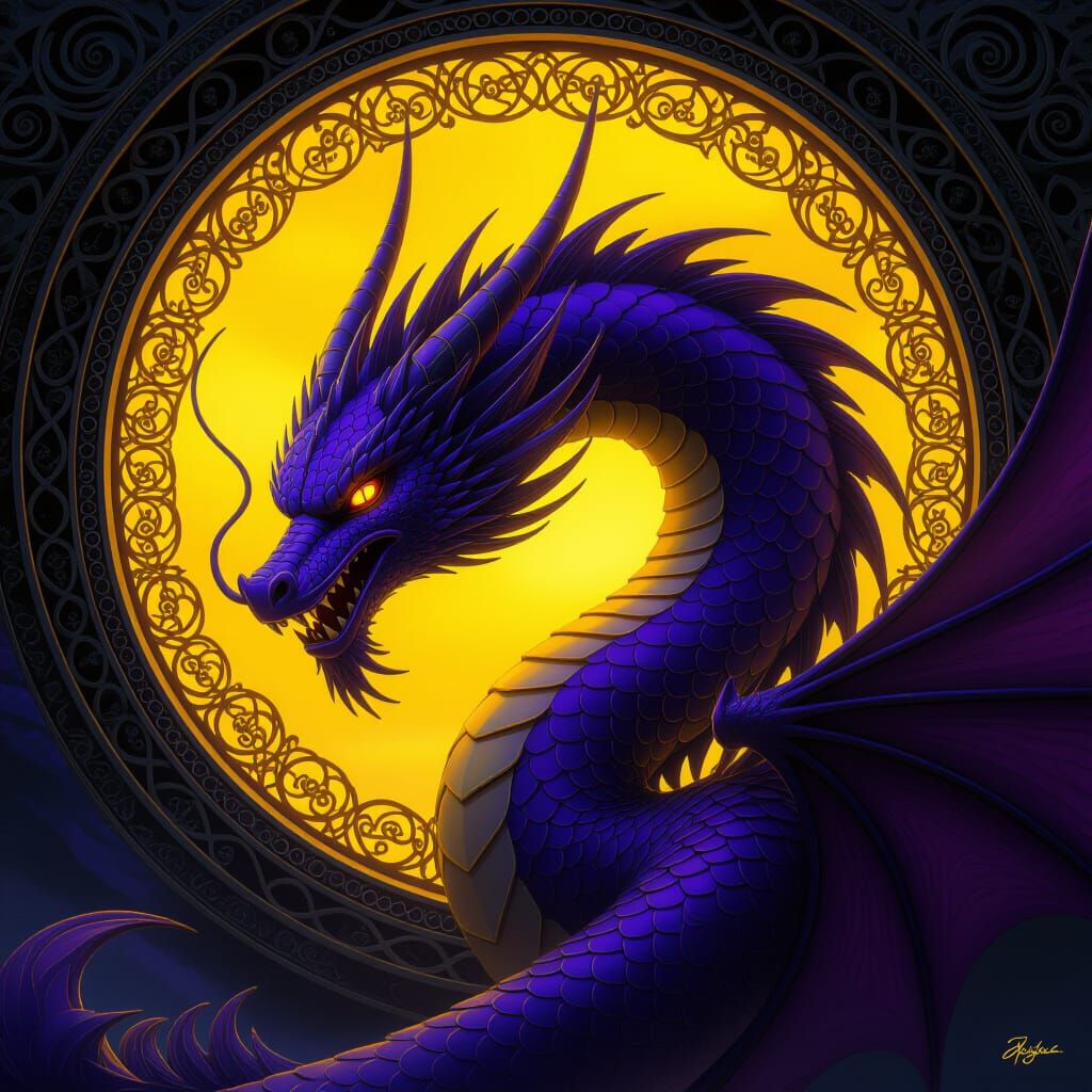 Powerful Dragon in Dark Fantasy Concept Art Style
