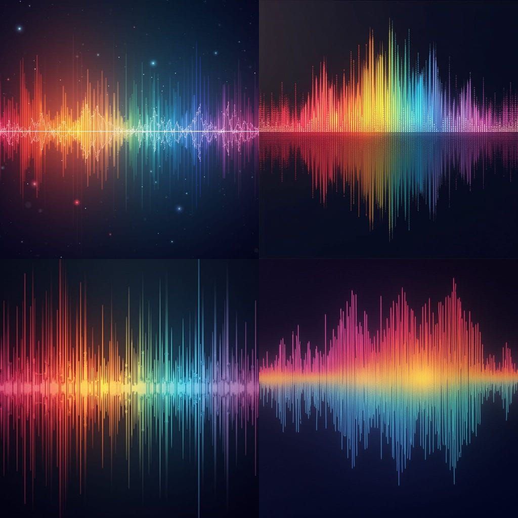 Vibrant Sonic Waves in Rainbow Hues