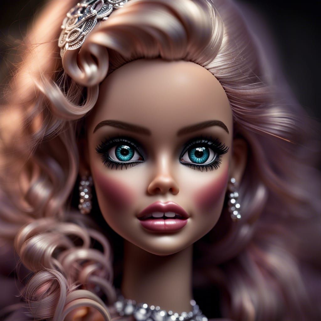Hyperrealistic Barbie Doll Portrait in High Definition