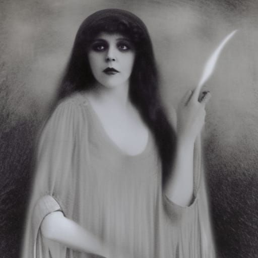 Silent Film Starlet in Rossetti Style