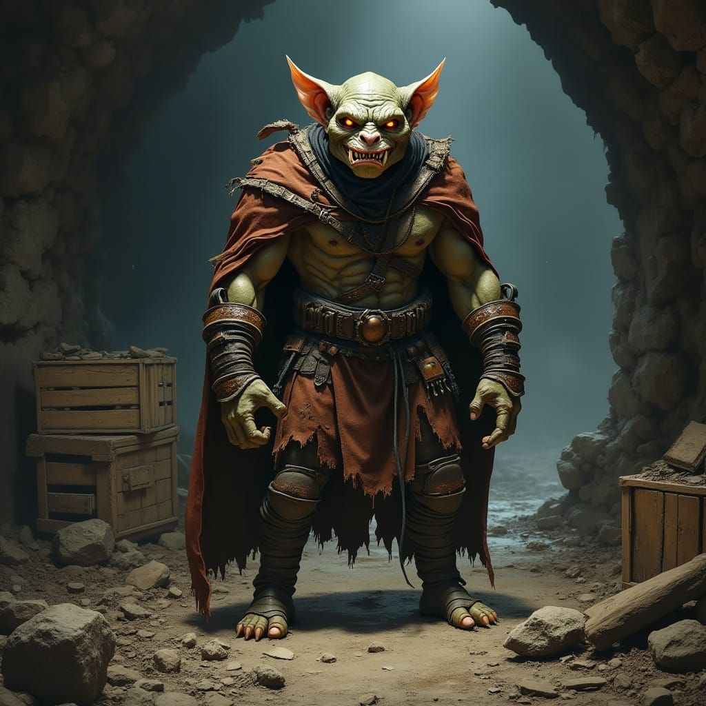 Fierce Goblin Leader in Ruined Cave