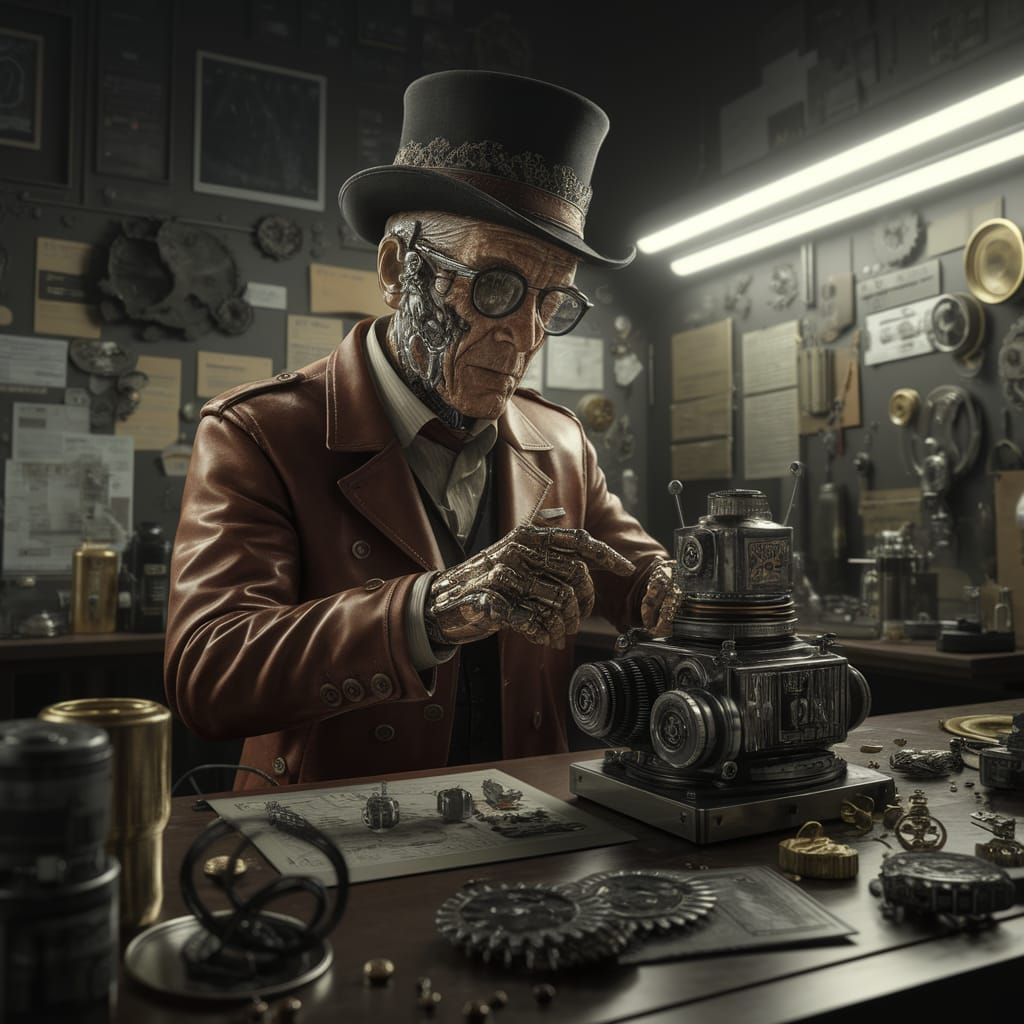 Cyberpunk Workshop Masterpiece in Hyperdetailed Style